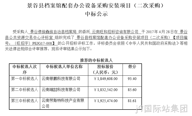 景谷县档案馆配套办公设备采购安装项目